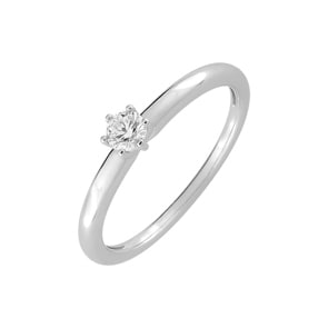Bague Solitaires or gris 750/18 ct avec zircone 6 griffes