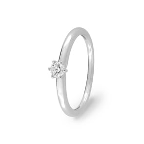 Bague Solitaires or gris 750/18 ct avec zircone 6 griffes