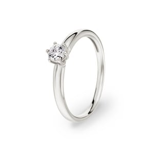 Bague Solitaires or gris 750/18 ct avec zircone 6 griffes
