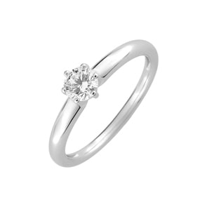 Bague Solitaires or gris 750/18 ct avec zircone 6 griffes