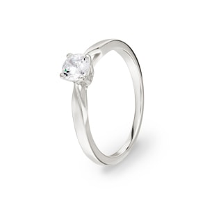 Solitärring 925 Silber rhodiniert mit Zirkonia 4-Griff Ø 4.75mm