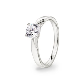 Solitärring 925 Silber rhodiniert mit Zirkonia 4-Griff Ø 6mm