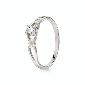 Solitärring 925 Silber rhodiniert mit Zirkonia oval