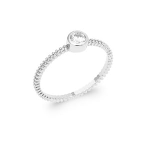 Bague Solitaires Argent 925 Rhodie avec zircone ronde