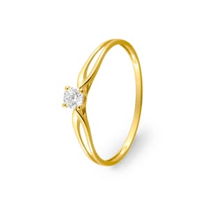 Solitärring Fantasie 375/9 K Gelbgold mit Zirkonia