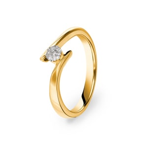 Spannring 750/18 K Gelbgold mit Diamanten 0.06 ct H/si
