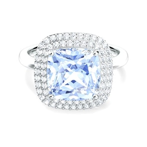 Swarovski Bague Angelic, blau, métal rhodié