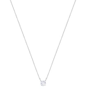 Swarovski Attract Round Halskette, weiss, rhodiniert