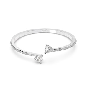 Swarovski Attract Soul Armreif, weiss, rhodiniert
