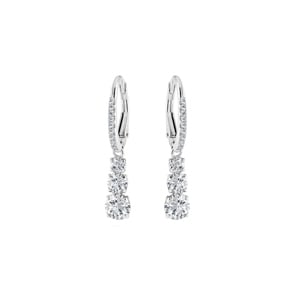 Swarovski Attract Trilogy Ohrringe, weiss, rhodiniert