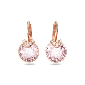Swarovski Bella V Drop-Ohrhänger Rundschliff, Rosa, Roségold-Legierungsschicht