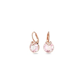 Swarovski Bella V Drop-Ohrhänger Rundschliff, Rosa, Roségold-Legierungsschicht