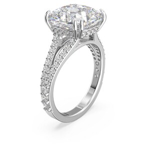 Swarovski Bague cocktail Constella Taille carré, Pavé, Blancche, Métal rhodié