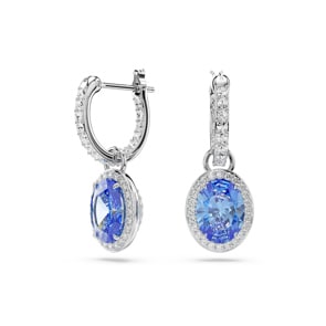 Swarovski Constella Drop-Ohrhänger Oval-Schliff, Blau, Rhodiniert