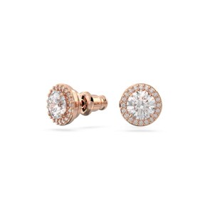 Swarovski Constella Ohrstecker Rundschliff, Pavé, Weiss, Roségold-Legierungsschicht