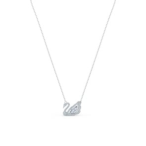 Swarovski Dancing Swan Halskette, weiss, rhodiniert
