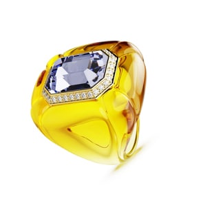 Swarovski Bague cocktail Dulcis Coussin Jaune