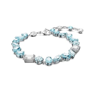 Swarovski Gema Armband, Verschiedene Schliffe, Blau, Rhodiniert