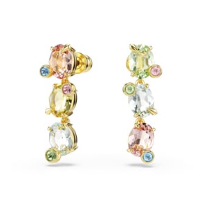 Swarovski Gema Drop-Ohrhänger Asymmetrisches Design Mehrfarbig vergoldet