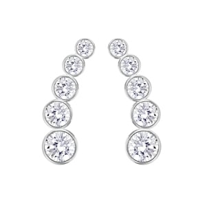 Swarovski Harley Earlobe Ohrringe, weiss, rhodiniert