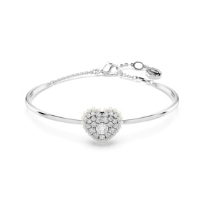 Swarovski Hyperbola Armreif Herz, Weiss, Rhodiniert