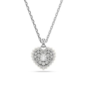 Swarovski Collier Hyperbola Cœur, Blanc, Métal rhodié