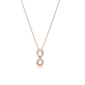 Swarovski Hyperbola Collier Unendlichkeit, Weiss, Roségold-Legierungsschicht