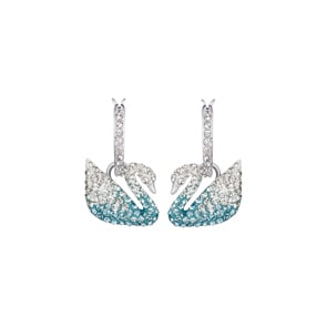 Swarovski Créoles Iconic Swan, multicolore, métal rhodié