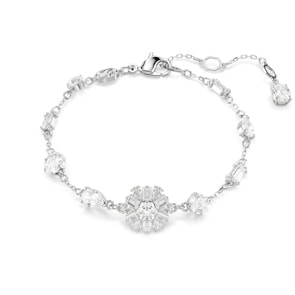 Swarovski Idyllia Bracelet, Mixed cuts, Snowflake, White, Rhodium plated