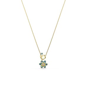 Swarovski Idyllia Collier Blume Blau vergoldet