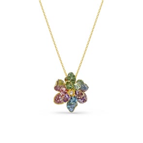 Swarovski Idyllia Collier / Brosche Blume Mehrfarbig vergoldet