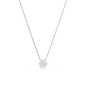 Swarovski Collier Idyllia, Tailles variées, Flocon de neige, Blanc, Métal rhodié