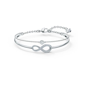 Swarovski Bracelet-jonc Infinity, blanc, métal rhodié