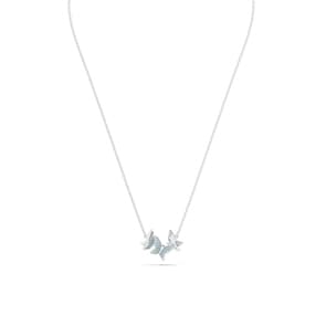 Swarovski Lilia Halskette Schmetterling, Blau, Rhodiniert