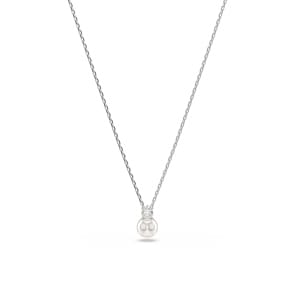 Swarovski Collier Matrix Perle de cristal, Taille ronde, Blanc, Métal rhodié