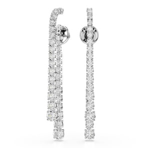 Swarovski Matrix Gradient Drop-Ohrhänger Rund Weiss rhodiniert