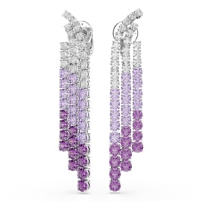 Swarovski Matrix Gradient Ohrclips Rund Violett rhodiniert