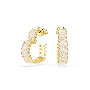 Swarovski Matrix Kreolen Baguette Herz vergoldet