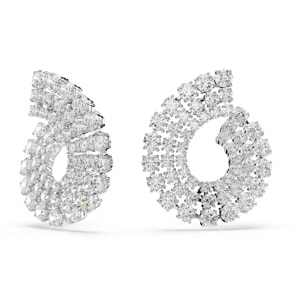 Swarovski Matrix Ohrringe gemischte Rundschliffe rhodiniert