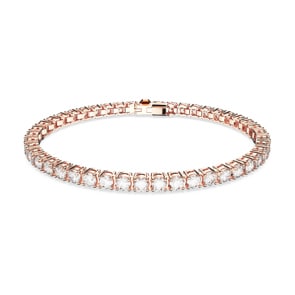 Swarovski Matrix Tennis Armband Rundschliff, Klein, Weiss, Rosé