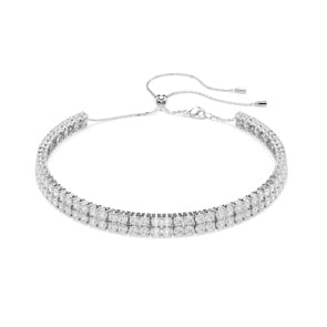 Swarovski Matrix Tennis Choker Weiss rhodiniert