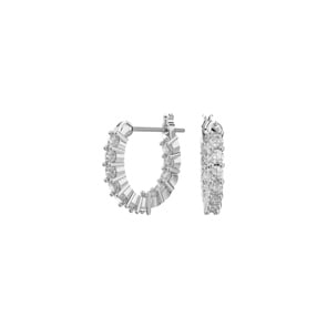 Swarovski Matrix Vittore Mini Kreolen, weiss, rhodiniert