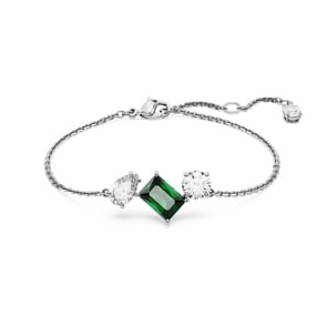 Swarovski Mesmera Armband, Verschiedene Schliffe, Grün, Rhodiniert