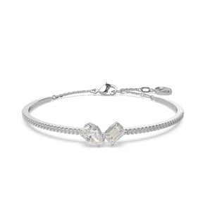 Swarovski Mesmera Armreif, Verschiedene Schliffe, Weiss, Rhodiniert
