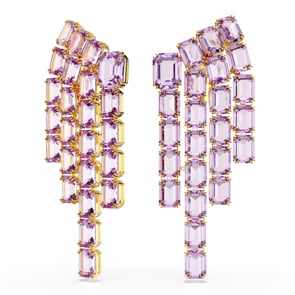 Swarovski Millenia Ohrclips Oktagon Chandelier Violett vergoldet