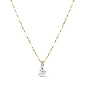 Swarovski Collier Solitaire, blanc, métal doré
