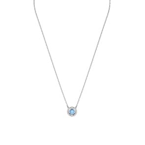 Swarovski Sparkling Dance Round Halskette, blau, rhodiniert