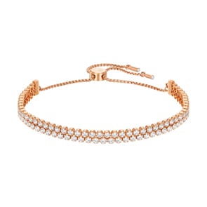 Swarovski Bracelet Subtle, blanc, métal doré rose