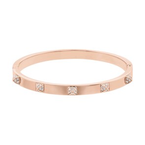 Swarovski Bracelet-jonc Tactic, blanc, métal doré rose