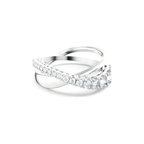 Swarovski Bague Twist Rows, blanc, métal rhodié